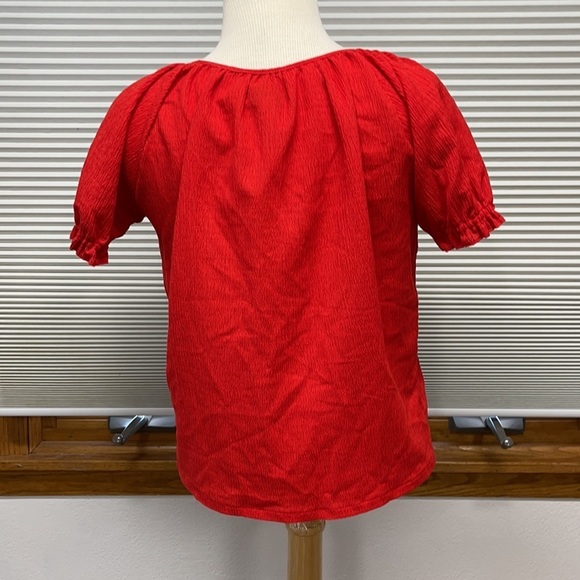 Madewell Texture & Thread Red Peasant Top Size XS - Picture 7 of 9